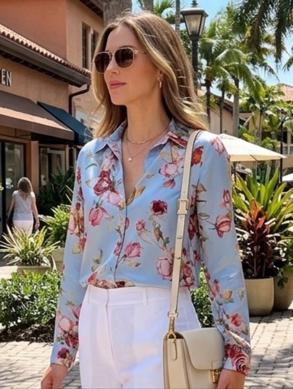 L'AGENCE Silk Tyler Shirt - SIZE S | Summer Floral Office Style - Picture 15 of 15
